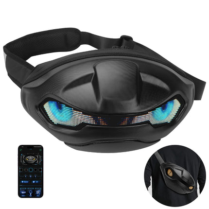 Cool Toothless style Satchel LED Screen Display APP Control Riding Drop Leg Side Bag Waterproof Dynamic Screen Shoulder Bags