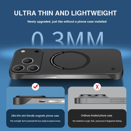 Original High Qualtiy Magnetic Wireless Charging Case for iPhone 17 Pro Max Air 5G Hard Cover Camera Protection Frameless Design