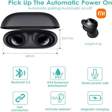 Xiaomi Wireless Bluetooth Headset 5.2 Headphones Sport Gaming Headsets TWS Noise Reduction Earbuds Bass Touch Control for Phones