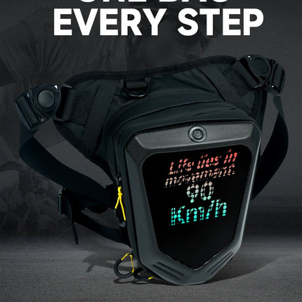 LED Eye Motorcycle Riding Unisex Leg Bag APP Intelligent Graphic Shoulder Bag DIY Hard Shell Waterproof Travel Hiking Pocket