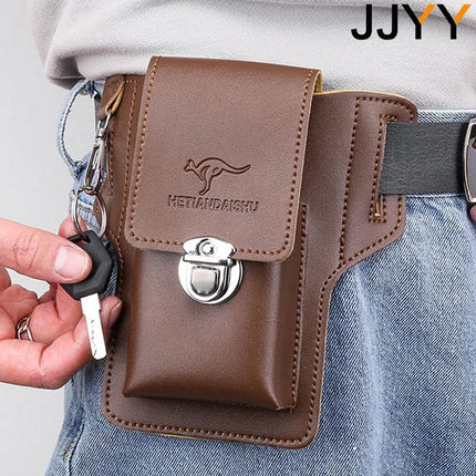 Stonego 1PC Multifunctional Men's Leather Mobile Phone Bag Belt Clip Mobile Phone Case Travel Hiking Mobile Phone Case Belt Bag