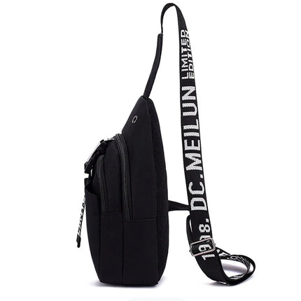 Luminous Chest Bag Multifunction Fashion Men Crossbody Bags USB Charging Chest Pack Short Trip Men 's Shoulder Bag Single
