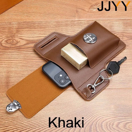 Stonego 1PC Multifunctional Men's Leather Mobile Phone Bag Belt Clip Mobile Phone Case Travel Hiking Mobile Phone Case Belt Bag