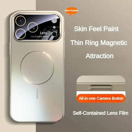 New Large Window Magsafe Phone Case for IPhone 17 Magnetic Wireless Charging Skin Feel PC Protection Phone Cover