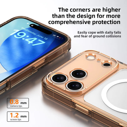 Transparent Magsafe Magnetic Phone Case for IPhone 17 Air 17 Pro Max Wireless Charging Shockproof Protective Hard Back Cover