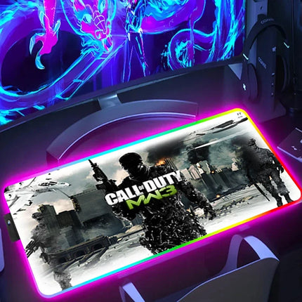 RGB Desk Mat LED Game Rubber Mousepad Calls Of Duty Mouse Pad Large Gaming Mouse Mat With Backlit Gamer Non-Slip Computer Carpet