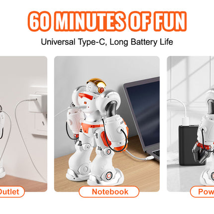 SucceBuy RC Robot Toys for Kids Battle Mode Programmable Remote Control Smart Robot with Bullets Interactive Dancing Robot