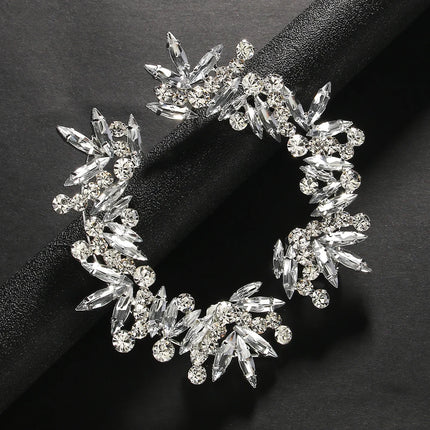 Fashion Lady Crystal Ear Cuff Earrings Piercing Jewelry Aesthetic Club Elegant Bridal Boho Rhinestone Ear Accessories Engagement