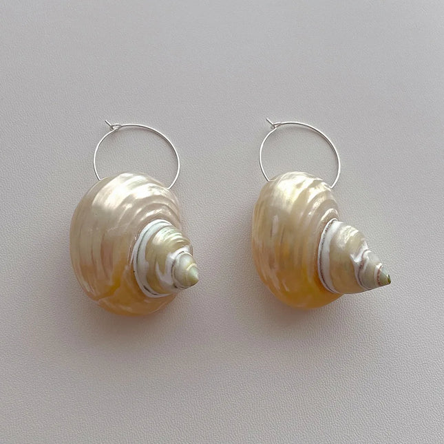 Simple Design Sense Natural Ring Spiral Earrings French Retro Baroque Exaggerated Women's Accessories