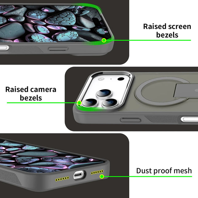 Luxury For Magsafe Phone Case For iPhone 17 Magnetic Wireless Charge Folding Stand Holder Matte Cover Cases