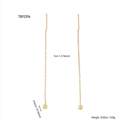 Simple Earrings Delicate Small Personality Temperament Stainless Steel Small Gold Ball Pendant A Two Wear Ear Wire Female
