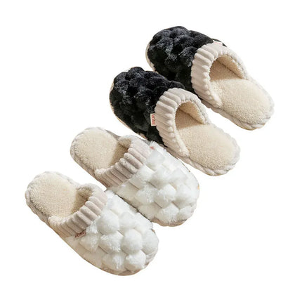 Winter Footwear Flat New Autumn Women Indoor Home Non Slip Versatile House Shoes Warm Plush Cotton Slippers TG06