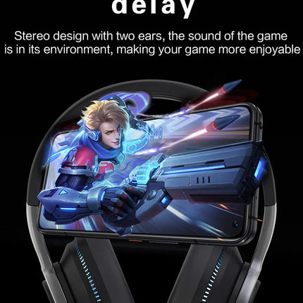 Super Bass Gaming Headsets RGB Lights Effect Wireless Bluetooth Headphones HIFI Sound Noise Reduction Gamer Earphones in HD Mic