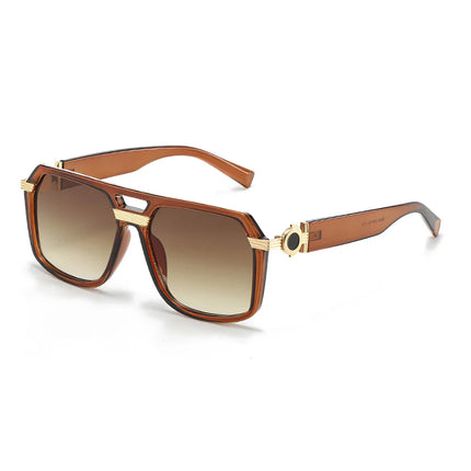 2025 Sunglasses for Women Fashionable Square Frame Glasses with Golden Decorative Lens