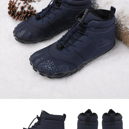 Winter Barefoot Boots Men Winter Shoes Barefoot Ankle Boots 36-46 Couple Snow Shoes Outdoor Hiking Shoes Fur Warm Plush Boots