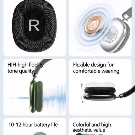 Original Over-Ear Wireless Bluetooth Headphones Noise Cancelling Microphone Gaming Head  Mounted Earphones Supports TF Card