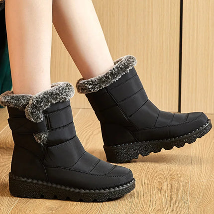 Women's Boots 2024 Trend Winter Shoes For Woman Winter Boots Ankle Low Heels Botas Mujer Waterproof Snow Boots With Fur Shoes