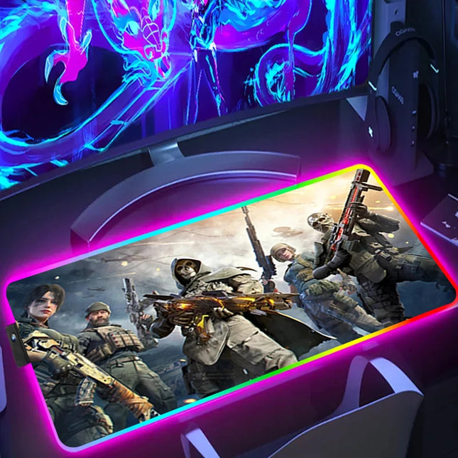 RGB Desk Mat LED Game Rubber Mousepad Calls Of Duty Mouse Pad Large Gaming Mouse Mat With Backlit Gamer Non-Slip Computer Carpet