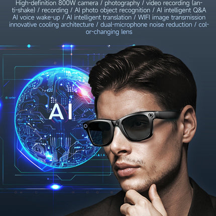 AI Smart Glasses with 8MP Camera Video Recording 100+ Languages Translation Sunglasses Bluetooth Call Music Play Men Women 2025