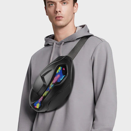 Cool Toothless style Satchel LED Screen Display APP Control Riding Drop Leg Side Bag Waterproof Dynamic Screen Shoulder Bags