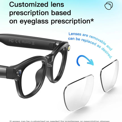 LIGE AI Smart Glasses 4K HD Camera 32GB Memory BT Call Voice Assistant Translate Touch Control Music Player sunglasses Men Women