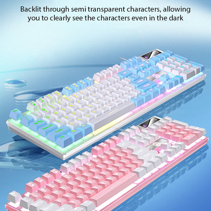 K500 Wired Keyboard Office Gaming Keyboard For Windows And IOS Computer Laptop 104 Keys Mechanical Sensation Membrane Keyboards