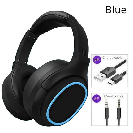 20 H Play Bluetooth Headphones with Large Earmuffs Wireless Earphones with Bass Noise Cancelling and Mic TF-card Support Helmet