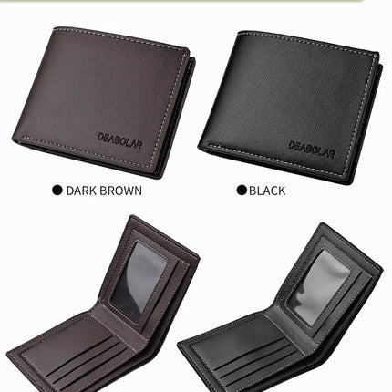 Men's PU Leather Folding Wallet