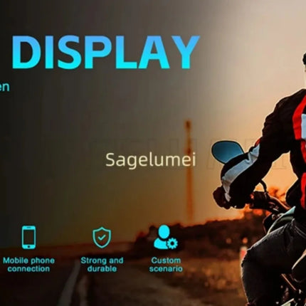 NEW APP Programmable LED Screen DIY Led Helmet Display Motorcycle Helmet Warning Light Night Riding RGB Bike Helmet Taillight