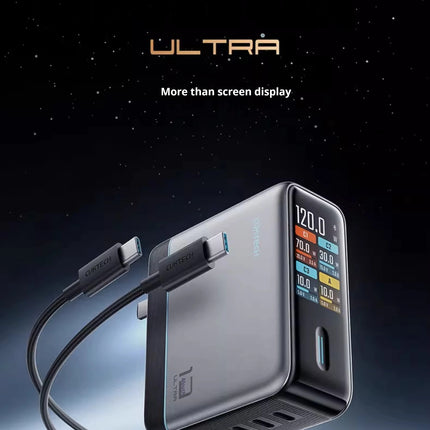 CukTech 10 Ultra GaN Charger 120W MAX Power Adaptor Adaptive Fast Charge Digital Display Mobile Phone Charger Original PD2.0 3.0