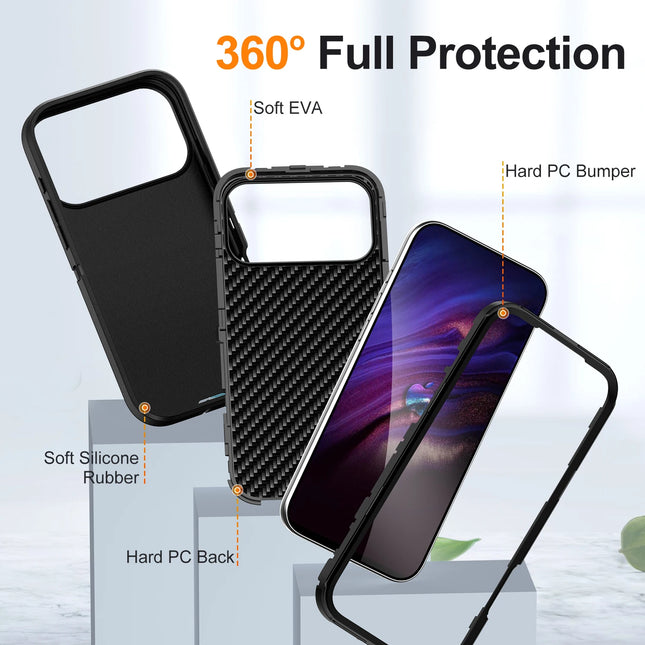 3 in 1 Hybrid Armor Shockproof Defend Case For iPhone 17 Heavy Duty Protection Rugged Cover