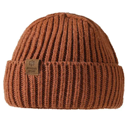 Winter Hats For Men Thickened Knitted Beanie Ear Protection Solid Color Cold Hat Keep Warm Baggy Cap Male Korean Elastic New