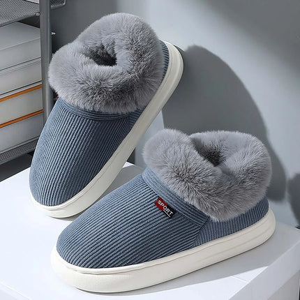 BASATU Winter Women Shoes Casual House Shoes For Men Outdoor Warm Cotton Shoes For Male Indoor Female Plush Snow Boots