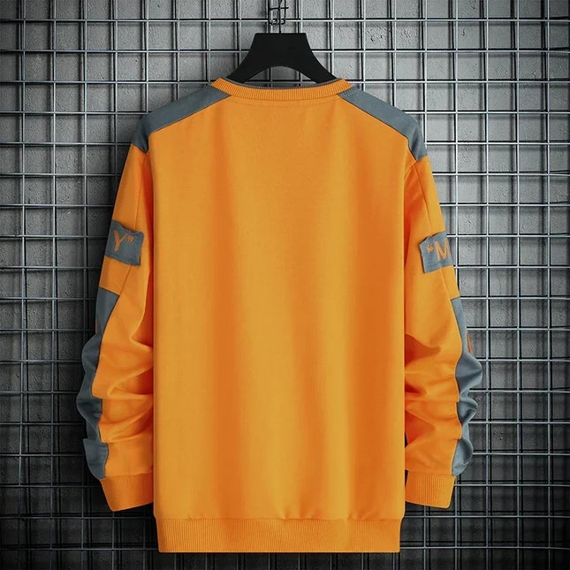Men Sweatshirt Hoodies Harajuku Hip Hop Streetwear Casual Men's Pullover Hoodie Spring Autumn Patchwork Sweatshirts Mend