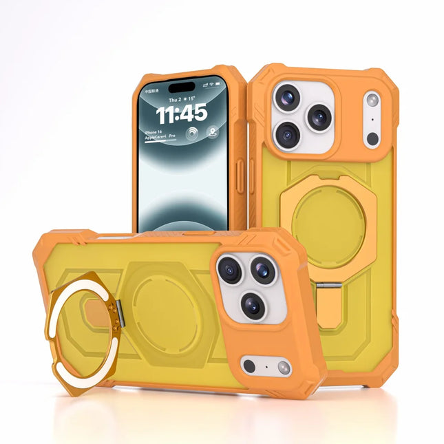 Luxury Heavy Military Armor Shockproof Case For iPhone 17 Magsafe Magnetic Ring Stand Holder Hard Cover