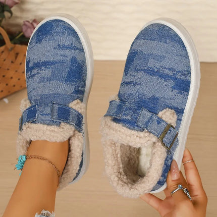 Winter women's outerwear cotton shoes, fashionable and versatile, thick soles, warm, plush, anti-slip, trendy cotton shoes.2025