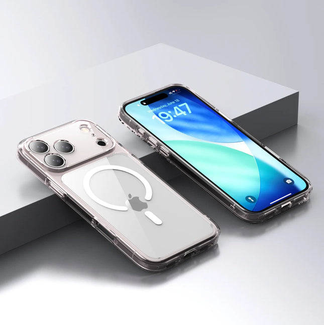 Transparent Magsafe Magnetic Phone Case for IPhone 17 Air 17 Pro Max Wireless Charging Shockproof Protective Hard Back Cover