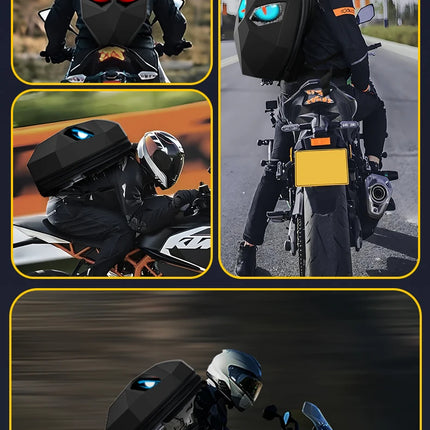 Knight LED Motorcycle Backpack for Men, LED Backpack With DIY Programmable Full Color Screen, Hard Shell Waterproof Helmet Bag