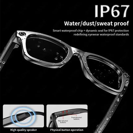 New 800W Camera Glasses Men Color-Changing AI Smart Translation Glasses Photo Video Recording Waterproof Call Smart Sunglasses