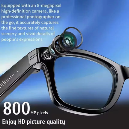 4K AI Smart Glasses 8MP HD Camera Video Bluetooth Call Intelligent Translation 270mAh Battery Voice Assistant Music Sunglasses