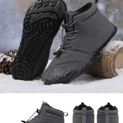 Winter Barefoot Boots Men Winter Shoes Barefoot Ankle Boots 36-46 Couple Snow Shoes Outdoor Hiking Shoes Fur Warm Plush Boots