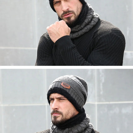 Winter Hats For Men Skullies Beanie Hat Winter Cap Men Women Wool Scarf Caps Balaclava Mask Bonnet Knitted Hat Gorras