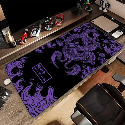 Japanese Great Wave Off/Chinese Style Dragon Mouse Pad for Gamer Setup Gaming Mousepad Rubber Keyboard Pads Pc Desk Mat 50x100cm