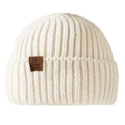 Winter Hats For Men Thickened Knitted Beanie Ear Protection Solid Color Cold Hat Keep Warm Baggy Cap Male Korean Elastic New