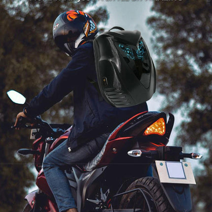LOY Owl Design LED Display Smart Screen Motorcycle Cycling Backpack Bluetooth Control DIY Travel Bag Hard Shell Helmet Bag