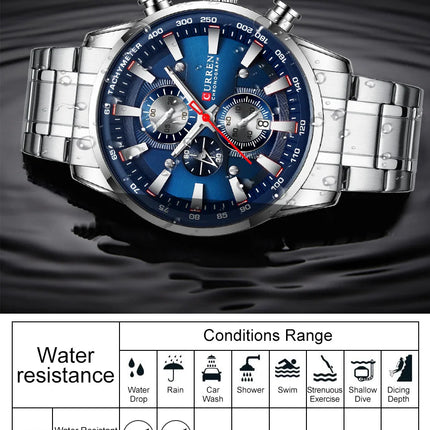 Top Luxury Brand CURREN Quartz Men’s Watch Sport Waterproof