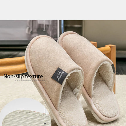 Winter Warm Slippers Men House Non Slip Soft Shoes Comfortable Flat Heel Home Indoor Bedroom Plush Slippers Bedroom Female shoes