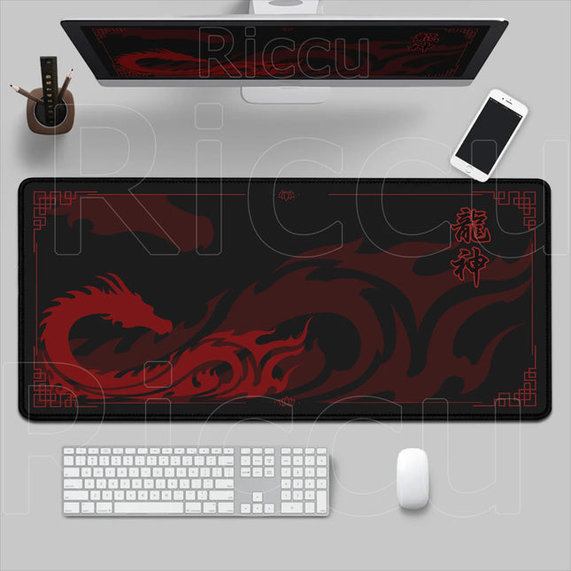 Black & Red Dragon God Mouse Pad Gaming XXL Non-Slip Keyboard Desk Mat Office Carpet Computer Mouse Mat XL New HD Print Mousepad