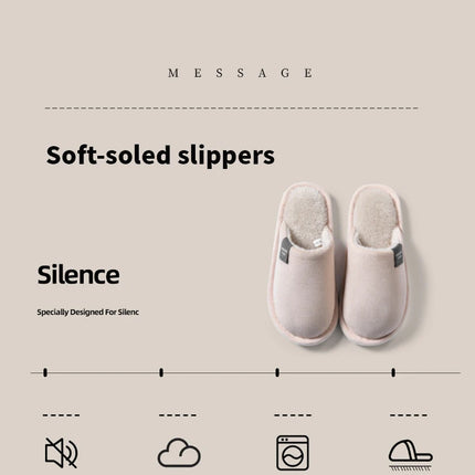 Winter Warm Slippers Men House Non Slip Soft Shoes Comfortable Flat Heel Home Indoor Bedroom Plush Slippers Bedroom Female shoes