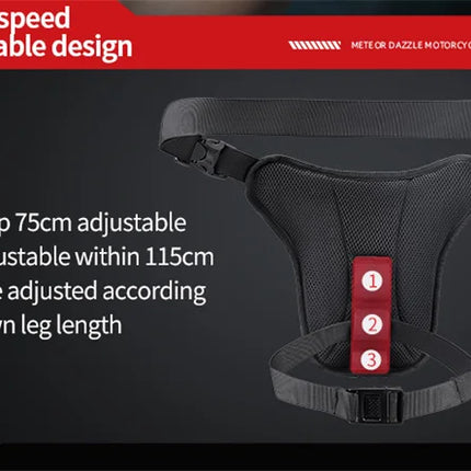 LED Red Light Motorcycle Leg Bag Thigh Belt Hip Bum Waterproof Ride Cycling Biker Waist Bag Fanny Pack Moto Travel Hiking Pocket
